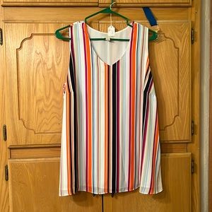 Cato striped polyester V-neck tank size 14/16W